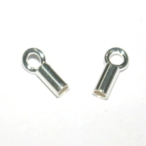 SET Sterling Silber 925 schlicht 2mm Loch KRIMP ENDKAPPEN für Ketten Lederschnüre - Bild 1 von 17