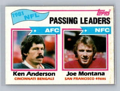 1982 Topps #257- Passing Leaders - Ken Anderson - Joe Montana - 49ers - NrMt - Image 1 of 2