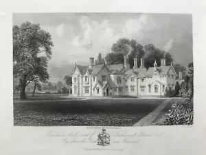 Stampa antica 1844; Randalls Park, testa di cuoio, Surrey - Foto 1 di 2