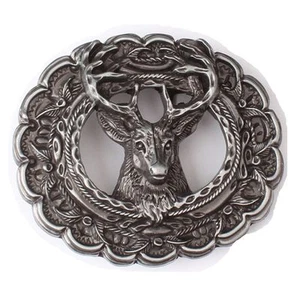 Deer Head Belt Buckle Western Cowboy Native American (HDR-01) - Picture 1 of 2
