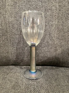 Copa de vino vintage 1989 Steven Maslach oro cobalto iridiscente - Imagen 1 de 8