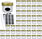 Encheng 4oz Glass Jars With Regular Lids,Mini Wide Mouth Mason Jars,Clear Small 