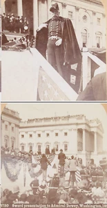1899 Admiral Dewey Schwert Präsentation Pres McKinley Washington DC Stereoview LOT - Bild 1 von 5