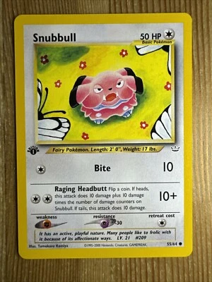 Pokemon TCG - Snubbull 1st Edition 55/64 Common - WOTC  Neo Revelation - NM - Image 1 of 2