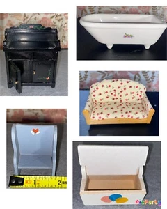 Vintage Mix  DOLL HOUSE FURNITURE MINIATURE Accessories Smalls Mixed LOT Of 5 - Picture 1 of 20