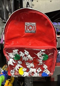 Disney 101 Dalmatians VTG 90s Backpack Red Black White Polka Dots Pup On Front - Picture 1 of 19