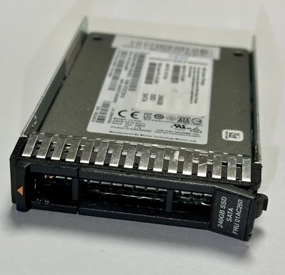 IBM System Storage SSD 240GB 6GB/s SATA mit Rahmen 01EJ485 01AC260 MTFDDAK240MBP - Bild 1 von 2
