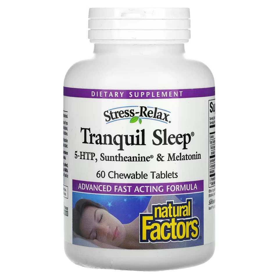Natural Factors Stress-Relax Tranquil Sleep 60 comprimidos masticables Foto 1 de 1