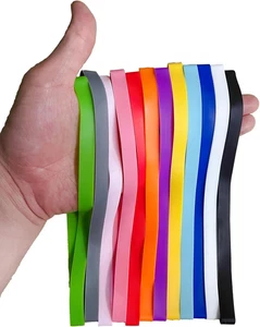 12 Pezzi Elastici Grandi Silicone Grande 12 Colori Diversi Spessore Grande Elastico W - Foto 1 di 12