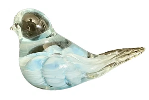VTG Hand Blown Art Glass Blue Bird Paperweight MCM 5.5” Joe St Claire Figurine - Picture 1 of 11