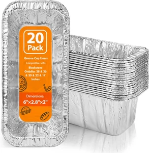 20er-Pack Fettbecher-Einlagen: Fettfangbecher für Blackstone 17"/28"/36" Grillplatte, - Bild 1 von 12