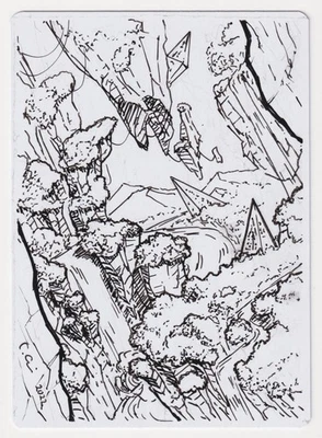 Signed FOIL Copperline Gorge Proof Sketch LP Artist Chris Ostrowski MTG AP 6/30! - Image 1 of 2