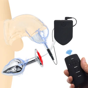 Electric Urethral Chastity Cage Dilator Penis Plug Men Ball Stretcher E-Stim Set - Picture 1 of 23