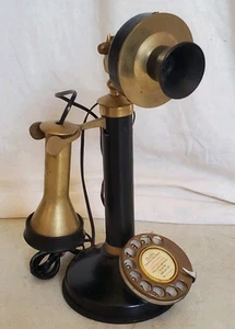 Teléfono giratorio con candelabro GEC antiguo vintage 1924 Reino Unido - recon cableado totalmente funcional - Imagen 1 de 17