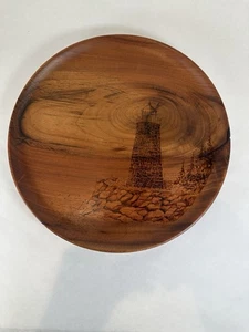 Vintage Stateline Myrtlewood Plate - Lighthouse Scene Brookings Oregon - Picture 1 of 4