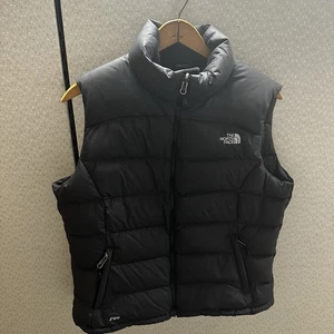 Chaleco acolchado North Face 700 plumón negro para mujer L Nuptse aislado invierno - Imagen 1 de 9