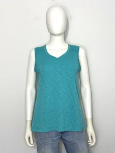 Camiseta sin mangas Title Nine para mujer M verde jaspeado sin mangas con logotipo en cuello en V - Imagen 1 de 10