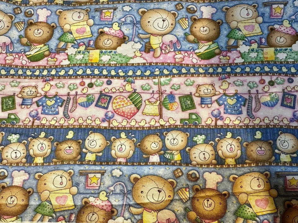 VTG Nursery Bears For SSI (7.5” X 25.5”Yd) 100% Cotton PREWASHED - Image 1 of 1