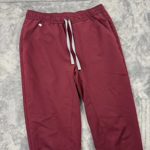 FIGS Scrub Pants Mens M Tansen Burgundy Red Drawstring Jogger Tapered Leg Medic - Picture 1 of 11