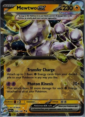 Mewtwo ex Double Rare SV04: Paradox Rift 058/182 NM - Image 1 of 2
