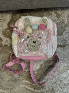 Mochila Llama Cat And Jack Niñas Pequeñas Lentejuelas Rosa Brillo Dorado - Imagen 1 de 4