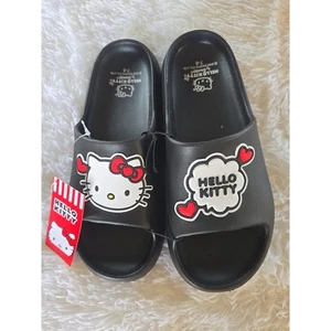 Hello Kitty Sanrio Women's EVA Slide Sandals Black Size 7–8 NWT Comfort Casual - Picture 1 of 8