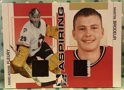 FLEURY BRODEUR 2005-06 In The Game Heroes And Prospects Aspiring Jersey Relics - Image 1 of 2