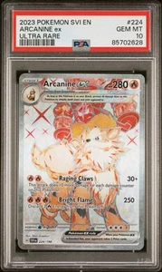 2023 POKEMON SVI EN-SCARLET & VIOLET ULTRA RARE #224 ARCANINE EX PSA 10 - Picture 1 of 2
