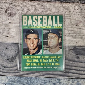 Baseball Illustrated Magazine Koufax Drysdale LA Dodgers Spring 1966 Mays VTG - Picture 1 of 10