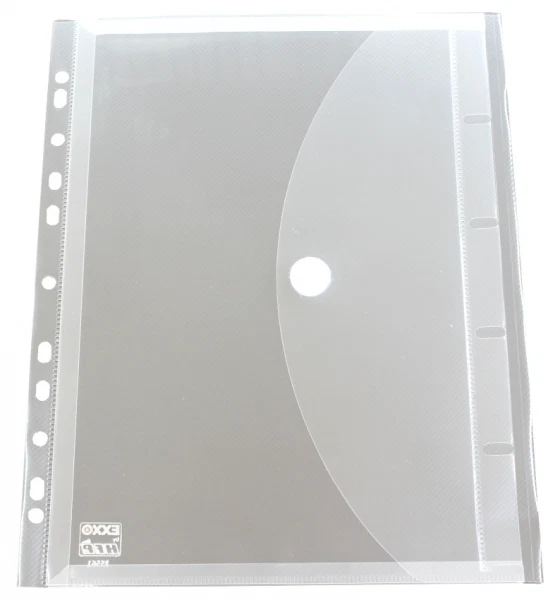 5 x A4 Prospekthülle, Dokumentenhülle mit DEHNFALTE, Klett. & Eurolochung 35561