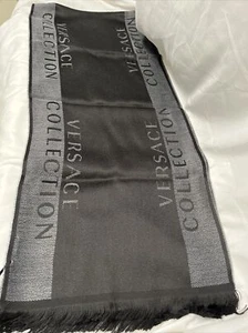 NWT Gianni Versace Wool Scarf made in Italy Grey - Picture 1 of 6