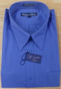 Falcon Bay Long Sleeve Dress Shirt Comfort Stretch Collar, Wrinkle Free, Blue - Picture 1 of 2