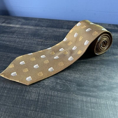 Horse & Shield Golden Brown All Silk Men’s Tie Necktie Classic John Bartlett - Image 1 of 4