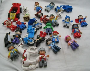 Lego Duplo Minifigures superman, batman, Mickey Mouse, vehicles animals 25 total - Picture 1 of 15