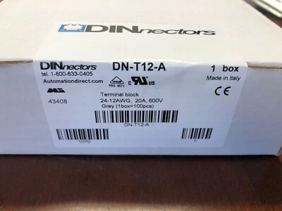 NEW DN-T12-A automation direct terminal blocks sealed boxes Dinnectors 12-24awg - Image 1 of 4