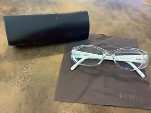 Fendi Eyeglasses Frames F907 000 White Clear Round Full Rim 49-17-135 - Picture 1 of 10