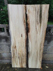 Spalted Hackberry Slabs ( 2 ) (Live Edge) River Table Set (wide) Epoxy Set - Picture 1 of 12