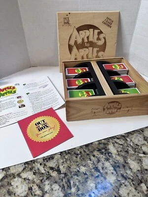 Apples to Apples Apple  Crate Edition Game Wood Wooden Storage Box Case - Image 1 of 4