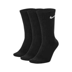 Nike Everyday Plus Cushion UNISEX Crew Socks, Size LARGE, 3 Pair, BLACK - Picture 1 of 3