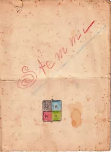 Stemmi medioevali ritagliati e incollati con denominazione scritta a matita - Bild 1 von 2