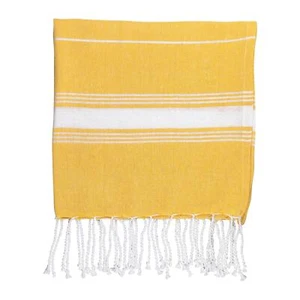 Turkish Cotton Hand Towel Gym Travel Kitchen Hammam Peshtemal Fouta Yellow - Picture 1 of 6