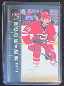 2016-17 Fleer Showcase Ultra Rookies Sebastian Aho /599 RC #U7 Hurricanes