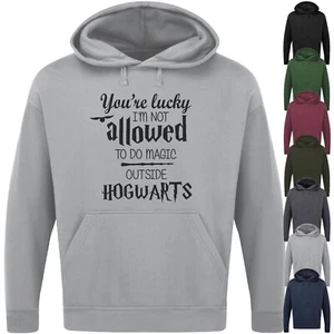 YOU'RE LUCKY I'M NOT ALLOWED TO DO MAGIC OUTSIDE HOGWARTS HOODIE Harry Potter - Picture 1 of 17
