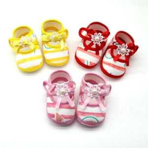 Newborn Baby Girls Print Prewalker Soft Sole Cloth Sandals Single Cotton Shoes - Picture 1 of 14