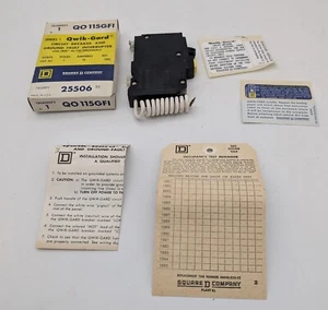 1 NEW in Box Square D QO115GFI 15A 1 Pole 120V Ground Fault GFI QO115 GFI - Picture 1 of 5
