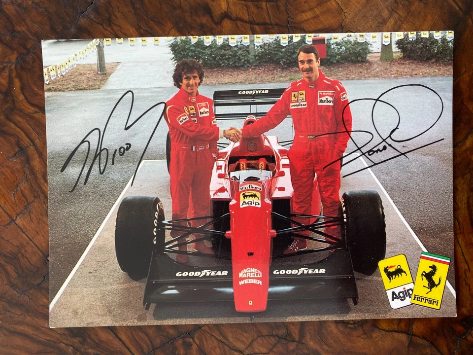 prost e mansell - autografo - Immagine 1 di 1