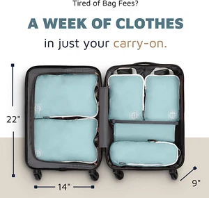 Travel Compression Packing Cubes - Organize Luggage & Backpacks by TRIPPED - Picture 1 of 12