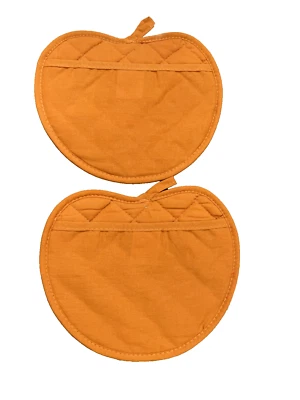 100% Cotton Orange Yellow color  Pot Holders Great Gift For aunty/Grand Mom-2PCS - Image 1 of 3