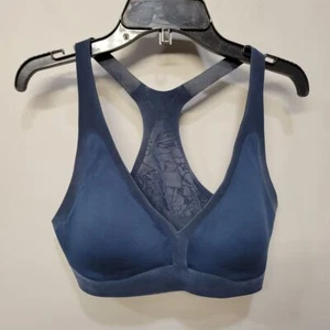Lululemon Sports Bra Small Navy Blue Velvet Burnout Y Back Stretchy Comfort Sexy - Picture 1 of 5