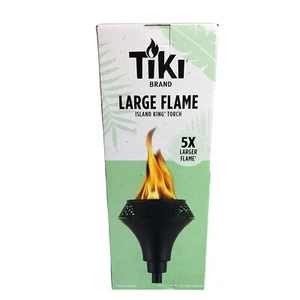 TIKI Brand "Island King Torch" 5X LARGER FLAME - BLK Finish - Up to 65 IN Height - Picture 1 of 7
